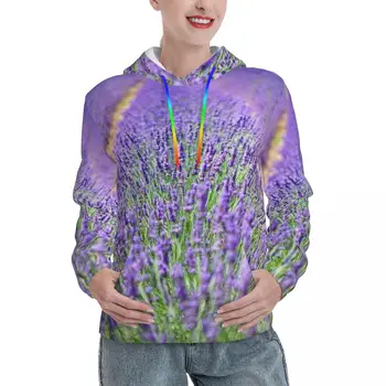 Повседневные толстовки Lavender Fields Dunkellila Wild Plant Violet Vera, современная рубашка с капюшоном, зимний модный пуловер оверсайз, толстовка с капюшоном
