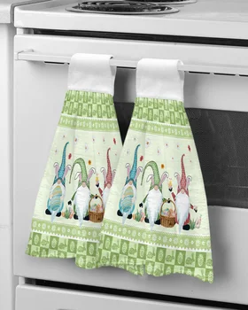 Полотенца для рук Easter Egg Bunny Gnome Rabbit, подвесная ткань для кухни и ванной, быстросохнущие мягкие впитывающие полотенца из микрофибры