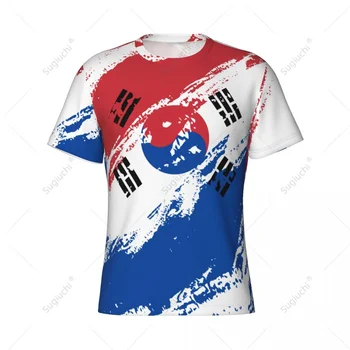 Пользовательское название Nunber Цвет флага Южной Кореи, мужская обтягивающая спортивная футболка, женские футболки, джерси для футбольных фанатов