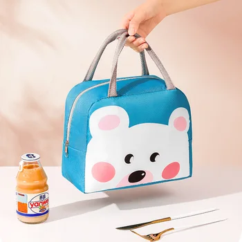 Портативная сумка с милым мультяшным рисунком, термосумки для ланча для детей, Изоляционные сумки для хранения бенто для пикника, термосумка для пищевых продуктов