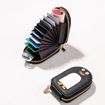 Портативные держатели для карт Penguin, мини-тонкий кошелек, сумка для кредитных карт с несколькими слотами, милая сумка для карт из искусственной кожи, кошелек в виде аккордеона