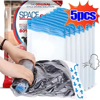 Прозрачный Складной вакуумный пакет для домашней одежды, пластиковый пакет для хранения, компактные герметичные пакеты