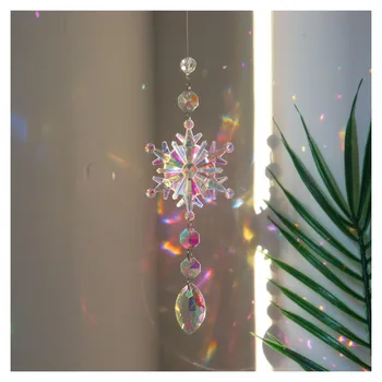 Разноцветные кристаллы в виде снежинок, подвесной хрустальный шар, подвески Rainbow Maker на Рождество, День рождения, День Святого Валентина