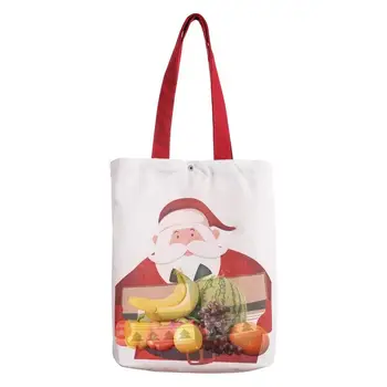 Рождественская холщовая сумка Санта-Клаус Хозяйственные сумки Повседневная сумка-тоут Рождественский мешок Санта-Клауса для взрослых Подарок детям