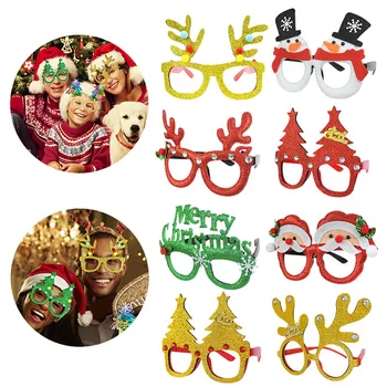 Рождественские фетровые очки Реквизит для фотосессии, Рождественский декор для дома, Оправа для очков, Рождественские украшения, Подарки для детей, С Новым 2023 годом