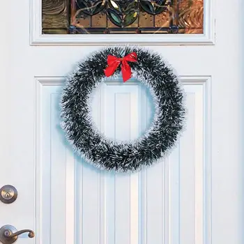 Рождественский венок на парадную дверь, декоративный зеленый венок из искусственных растений, красивый венок на стену, окно, дверь, праздничный декор