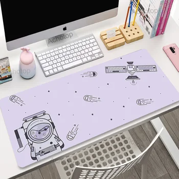 Симпатичный коврик для компьютерной мыши Astronaut, большой гладкий настольный коврик Universe, фиолетовый, Кавайный, для ноутбука, офисные коврики, игровая клавиатура, коврик для мыши