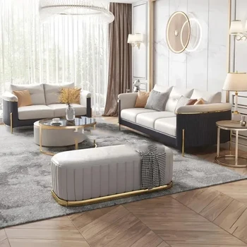 Современный кожаный диван для гостиной, Белый гарнитур, современный минималистичный диван для гостиной, Роскошное офисное Канапе, Современная мебель для дома