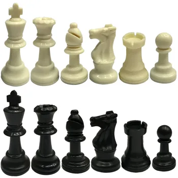 Средневековый Набор пластиковых шахматных фигур Высота короля 6,4 см/7,5 см/9,5 см Сменные Международные Шахматные фигуры Аксессуары для настольных игр