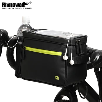 Сумка для велосипедного руля объемом 4,5 л, многофункциональная передняя сумка для велосипеда, сумка для телефона с сенсорным экраном, водонепроницаемая складная сумка для велосипедной камеры, сумка