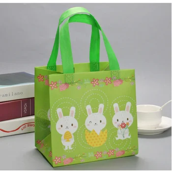 Сумка для Пасхальных подарков, сумка из нетканого материала с милым кроликом, сумка для упаковки печенья, конфет для детей, украшение для Пасхальной вечеринки Оптом