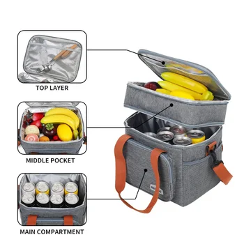 Термосумка для кемпинга, набор для приготовления пищи, аксессуары для пикника, одно- и двухслойная сумка для ланча, водонепроницаемый рюкзак-холодильник