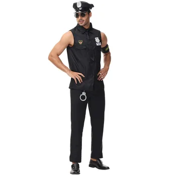Униформа полицейского на Хэллоуин, Костюмы для взрослых, косплей, Карнавальная вечеринка, игровой костюм