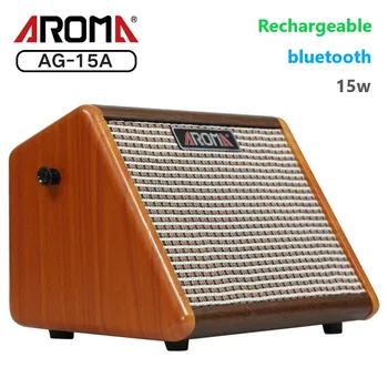 Усилитель акустической гитары AROMA мощностью 15 Вт AG-15A USB-перезаряжаемый Bluetooth-динамик для акустической гитары