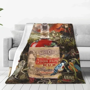 Фланелевое одеяло Don Papa с ромом и вином, качественное Мягкое теплое постельное белье с животными, весеннее покрывало для пикника в спальне с графическим рисунком