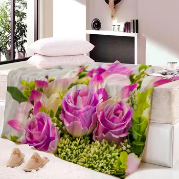 Флисовое одеяло с красными розами на День Святого Валентина, Романтическое Цветочное одеяло для кровати, диван-кушетка, Супер Мягкий легкий Королевский полноразмерный