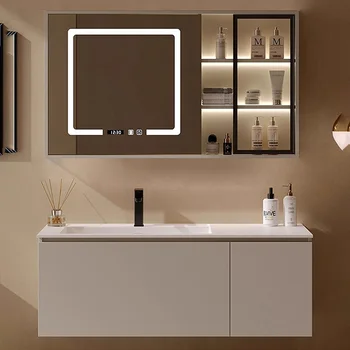 Шкафы для макияжа в ванной Комнате, Настенные полки для хранения, Многоцелевые Узкие шкафы для ванной комнаты, Зеркало Estanteria Home Furniture YX50BC