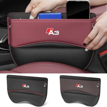 Ящик для хранения автокресел Органайзер для зазора между автокреслами Боковая сумка для сиденья Зарезервированное отверстие для зарядного кабеля Автомобильные аксессуары для Audi A3